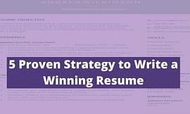 5 Proven Strategy to Write a Winning Resume