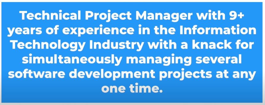 Career Objective Technical Project Manager