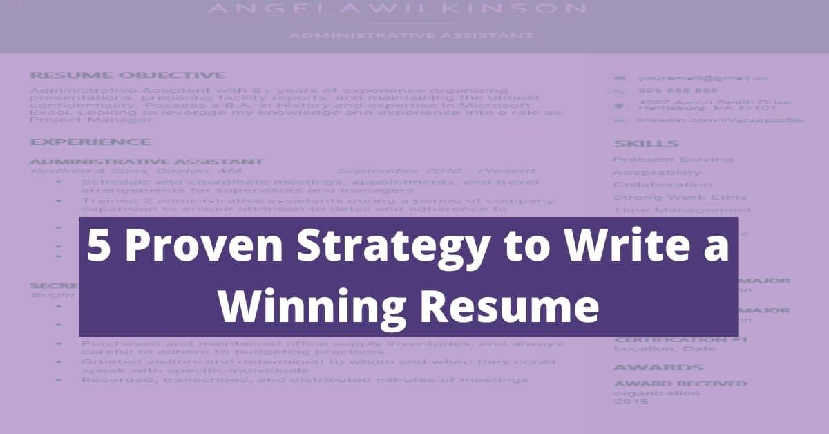 how to write a winning resume 2021